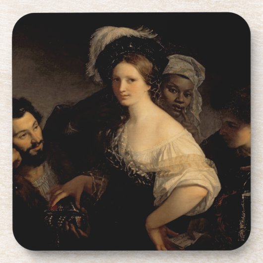Die junge Kurtisane, 1821 Getränkeuntersetzer (Vorderseite)