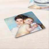 Die junge Mutter, Cassatt Rechteckiger Pappuntersetzer (angewinkelt)