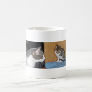 Die Junge und das alte Kaffeetasse