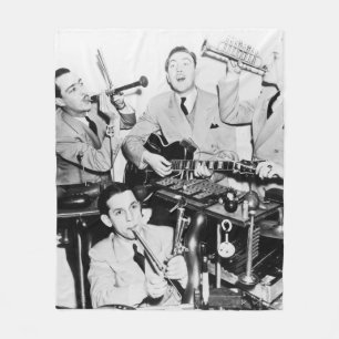 Die Jungen in der Bandvintage, Musik, Band, Retro, Fleecedecke