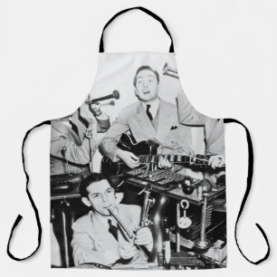Die Jungen in der Bandvintage, Musik, Band, Retro, Schürze