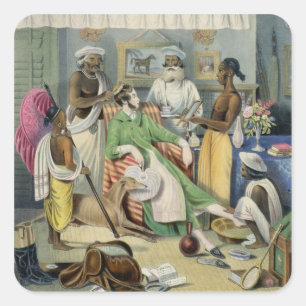 Die jungen Toilette des Zivilisten, überziehen 1 Quadratischer Aufkleber