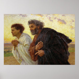Die Jünger, die von Burnand bis zum Sepulcher lauf Poster