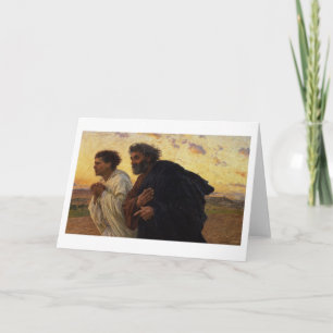 Die Jünger Peter und John laufen Karte