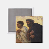 Die Jünger Peter und John laufen Magnet (Vorderseite/Rückseite)