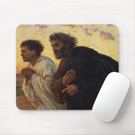 Die Jünger Peter und John laufen Mousepad (Mit Mouse)