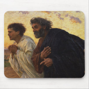 Die Jünger Peter und John laufen Mousepad