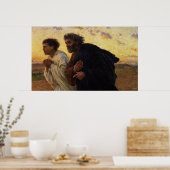 Die Jünger Peter und John laufen Poster (Küche)