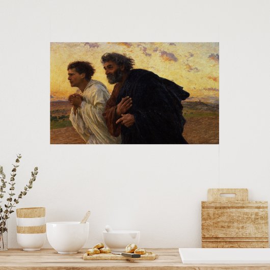 Die Jünger Peter und John laufen Poster (Küche)