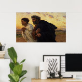Die Jünger Peter und John laufen Poster (Heimbüro)
