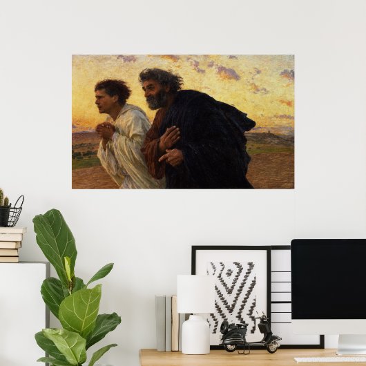 Die Jünger Peter und John laufen Poster (Heimbüro)