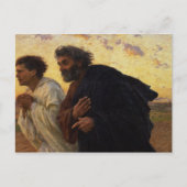 Die Jünger Peter und John laufen Postkarte (Vorderseite)