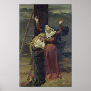 Die Jungfrau am Fuß des Kreuzes Poster