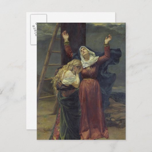 Die Jungfrau am Fuß des Kreuzes Postkarte (Vorne/Hinten)