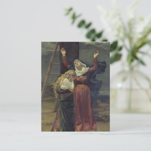 Die Jungfrau am Fuß des Kreuzes Postkarte (Stehend Vorderseite)