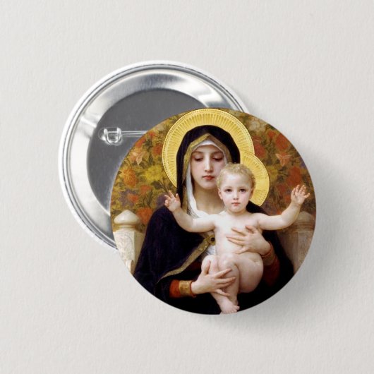 Die Jungfrau der Lilien Button (Vorne & Hinten)