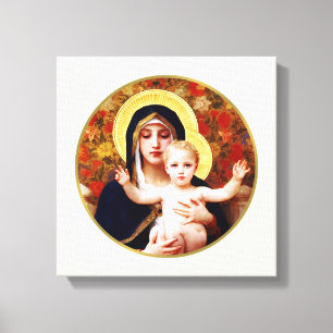 "Die Jungfrau der Lilien", kunstvoll ummantelte La Leinwanddruck