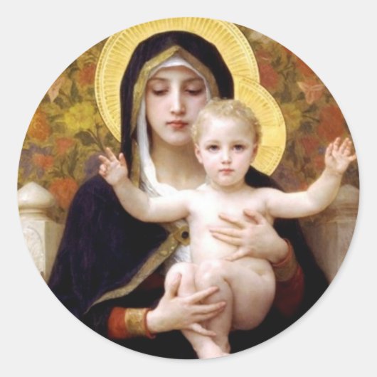 Die Jungfrau der Lilien - Weihnachtsaufkleber Runder Aufkleber (Vorderseite)