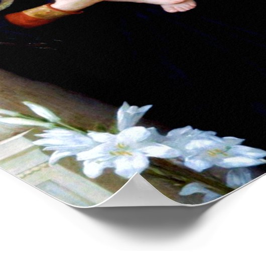 Die Jungfrau der Lily, Bouguereau Poster (Ecke)