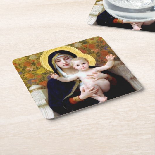 Die Jungfrau der Lily, Bouguereau Rechteckiger Pappuntersetzer (angewinkelt)