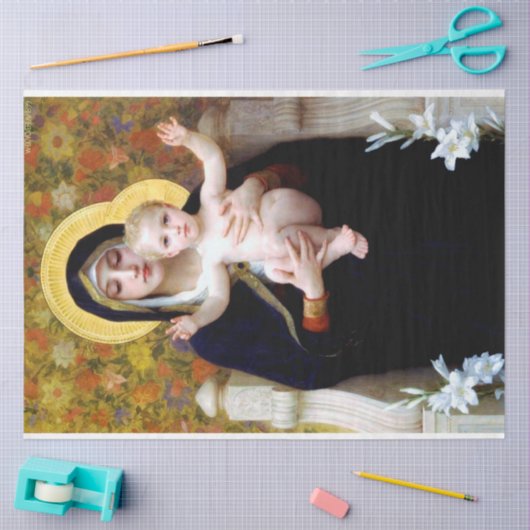 Die Jungfrau der Lily, Bouguereau Seidenpapier (Basteln)