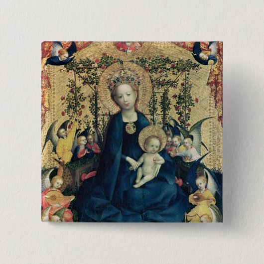 Die Jungfrau der Rose Bush Button (Vorderseite)