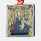 Die Jungfrau der Rose Bush Silbernes Ornament (Links)