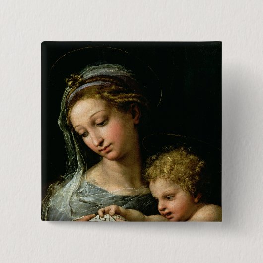 Die Jungfrau der Rose, c.1518 Button (Vorderseite)