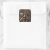 Die Jungfrau der Steine, c.1508 Quadratischer Aufkleber (Tasche)