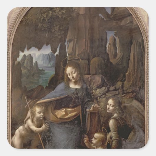 Die Jungfrau der Steine, c.1508 Quadratischer Aufkleber (Vorderseite)