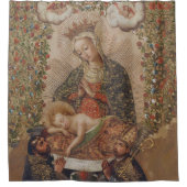 Die Jungfrau, die Christkind bewundert Duschvorhang (Vorderseite)
