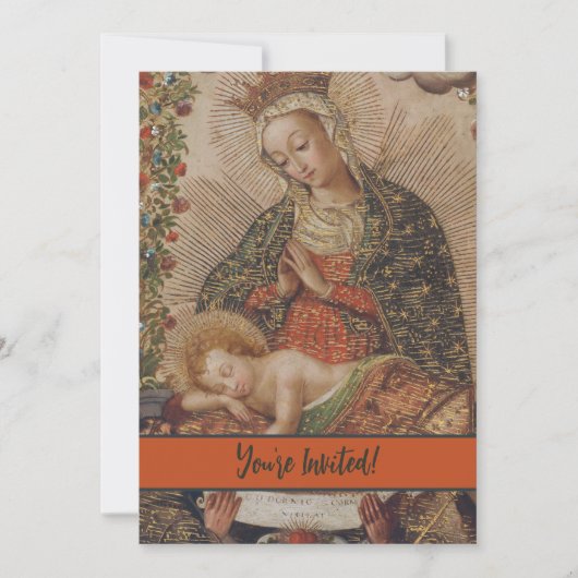 Die Jungfrau, die Christkind bewundert Einladung (Vorderseite)