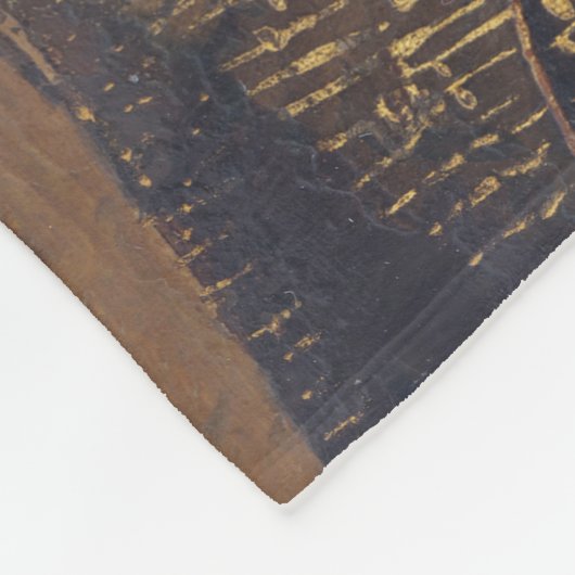 Die Jungfrau, die Christkind bewundert Fleecedecke (Ecke)