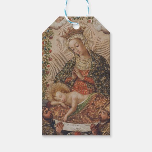 Die Jungfrau, die Christkind bewundert Geschenkanhänger (Vorderseite)