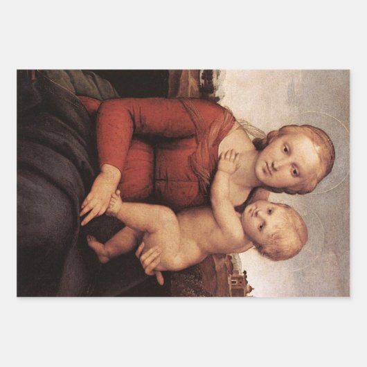 Die Jungfrau, die Christkind bewundert Geschenkpapier Set (Vorderseite 2)