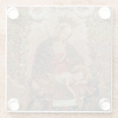 Die Jungfrau, die Christkind bewundert Glasuntersetzer (Rückseite)