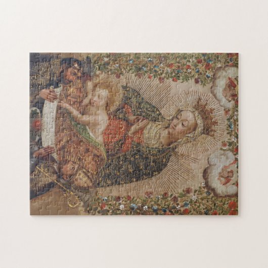 Die Jungfrau, die Christkind bewundert Puzzle (Horizontal)