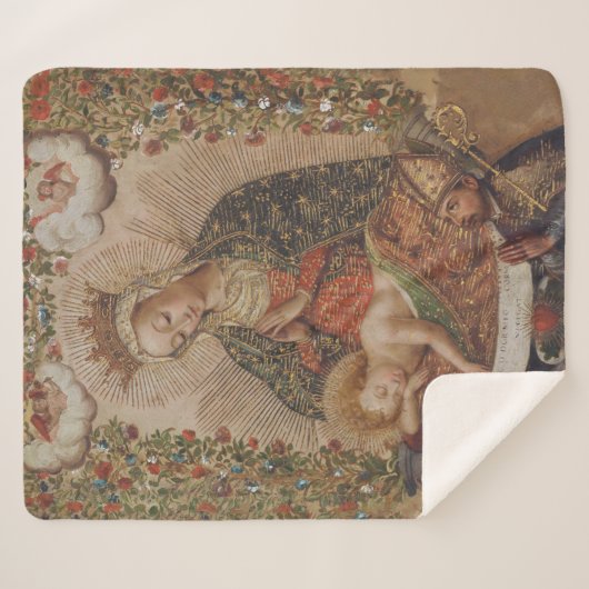 Die Jungfrau, die Christkind bewundert Sherpadecke (Vorderseite (Horizontal))