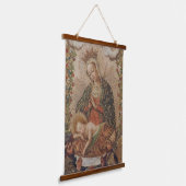 Die Jungfrau, die Christkind bewundert Wandteppich Mit Holzrahmen (Gewinkelt)