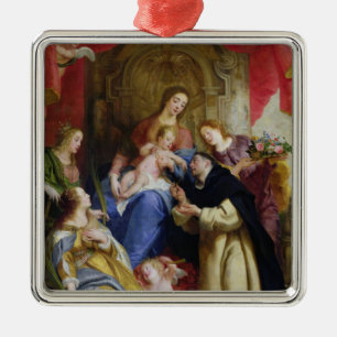 Die Jungfrau, die das Rosenbeet anbietet Ornament Aus Metall