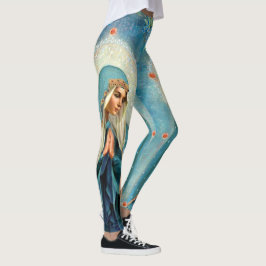 Die Jungfrau, die Mary im Gebet blau vergessen Ich Leggings
