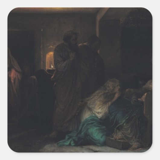 Die Jungfrau fällt, 1856 Quadratischer Aufkleber (Vorderseite)