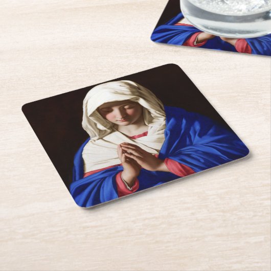 Die Jungfrau im Gebet, Sassoferrato Rechteckiger Pappuntersetzer (angewinkelt)