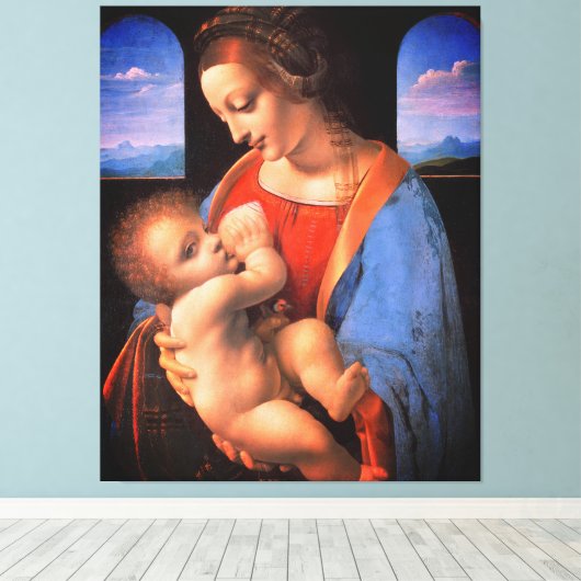 Die Jungfrau, in der Mary das Christkind stillen-3 Leinwanddruck (Insitu (Holzboden))