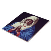 Die Jungfrau in Gebet, 1640-50 (Öl auf Leinwand) Fliese (Seite)