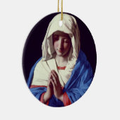 Die Jungfrau in Gebet, 1640-50 (Öl auf Leinwand) Keramikornament (Rechts)