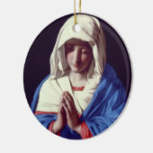 Die Jungfrau in Gebet, 1640-50 (Öl auf Leinwand) Keramikornament (Links)