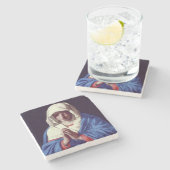 Die Jungfrau in Gebet, 1640-50 (Öl auf Leinwand) Steinuntersetzer (Seitenansicht)