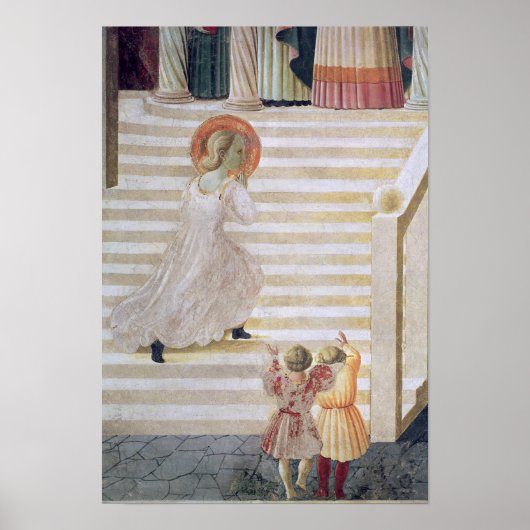 Die Jungfrau Maria, die die Treppe hinaufsteigt Poster (Vorne)