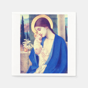 Die Jungfrau Maria und das Jesuskind Renaissance-G Serviette